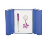 Набор подарочный Rose: ручка шариковая + брелок, фиолетовый